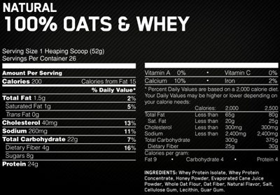 optimum-nutrition-100-oat-whey-facts